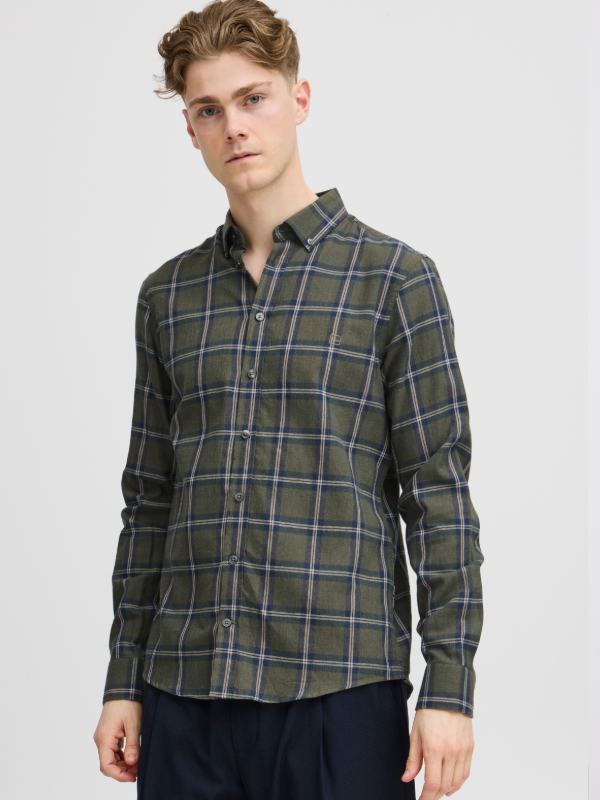 Casual Friday Green brushed Cotton Shirt