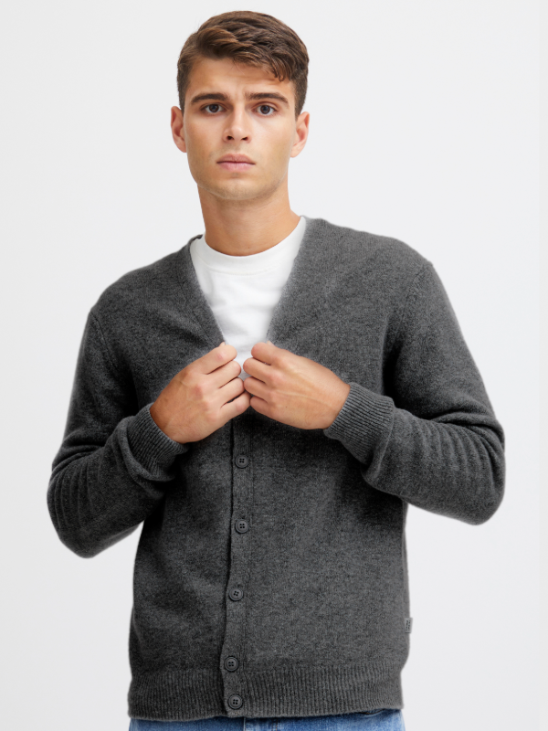 Casual Friday grey Lambswool Cardigan