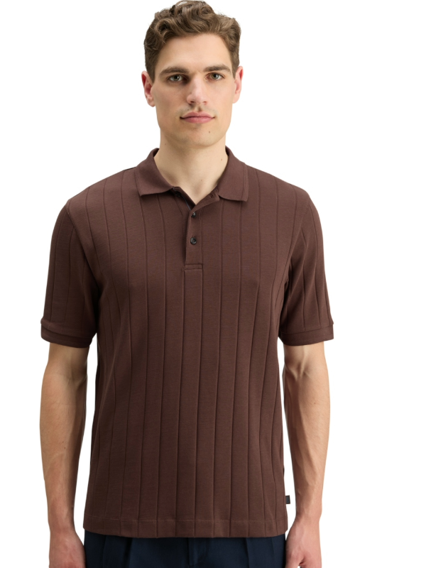 SCOTCH & SODA RICH MAHOGANY RIB KNITTED POLO