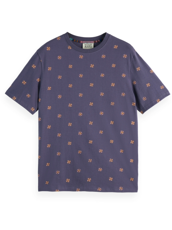 Scotch & Soda Purple Sky Print Crewneck T-Shirt