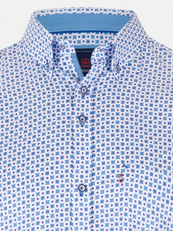 ANDRé JEANSWEAR PURPLE & BLUE PRINT SHIRT