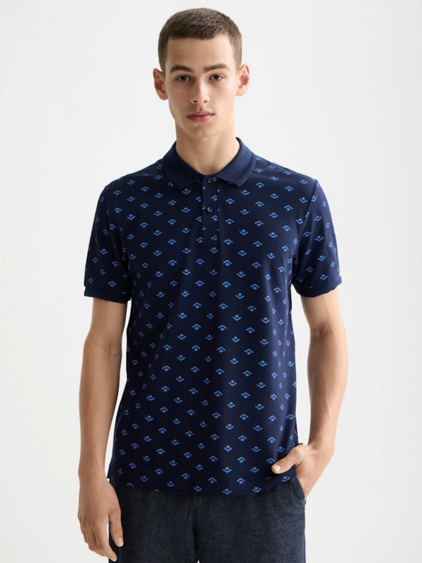Scotch & Soda Peacoat Diamond Print Polo