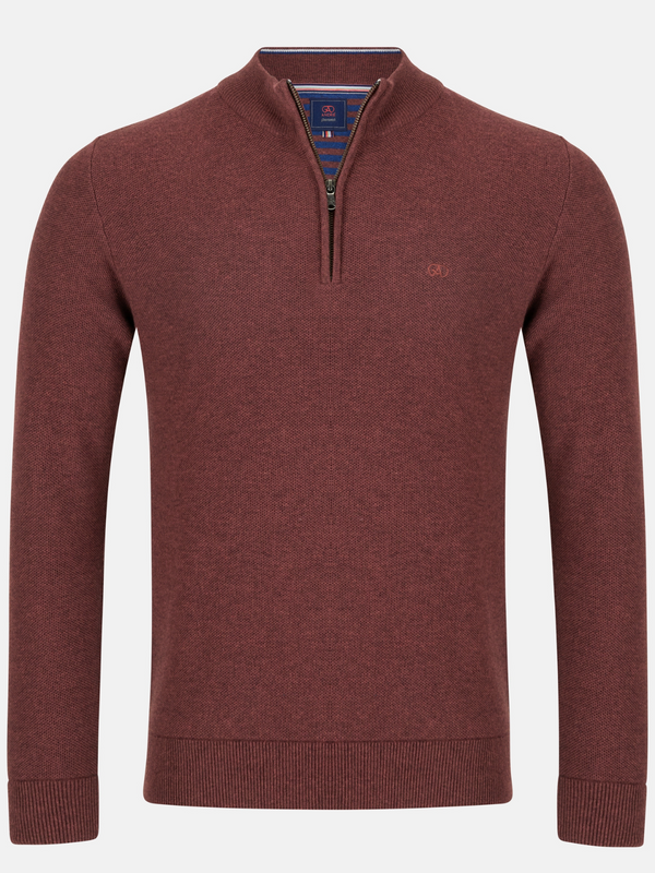 ANDRÉ RUSSET MERINO WOOL MIX 1/4 ZIP