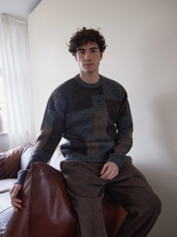 Casual Friday grey/brown Lambswool Crewneck