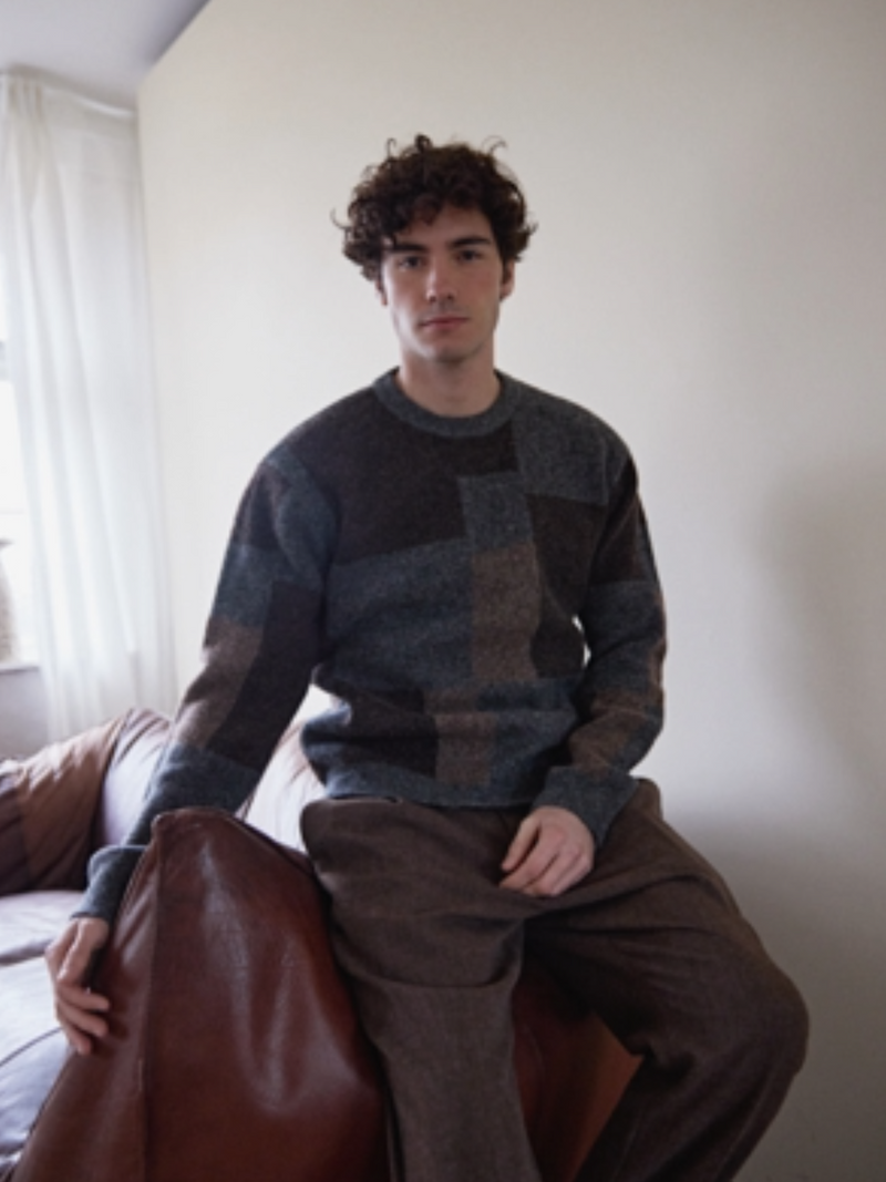 Casual Friday grey/brown Lambswool Crewneck