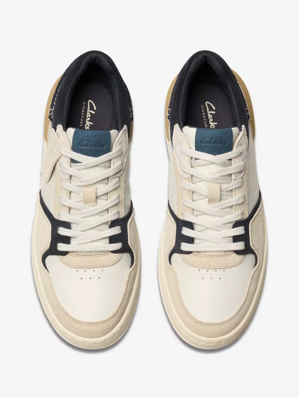 Clarks Navy Combi Leather Sneakers