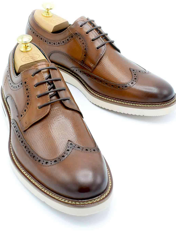 Paolo Vandini Dark Tan Leather Casual Shoes