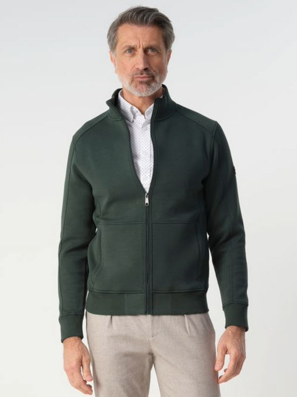 CAMPBELL DARK GREEN FULL ZIP CARDIGAN