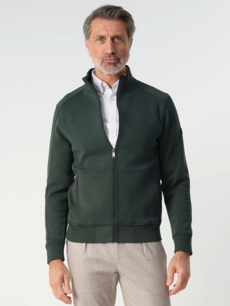 CAMPBELL DARK GREEN FULL ZIP CARDIGAN