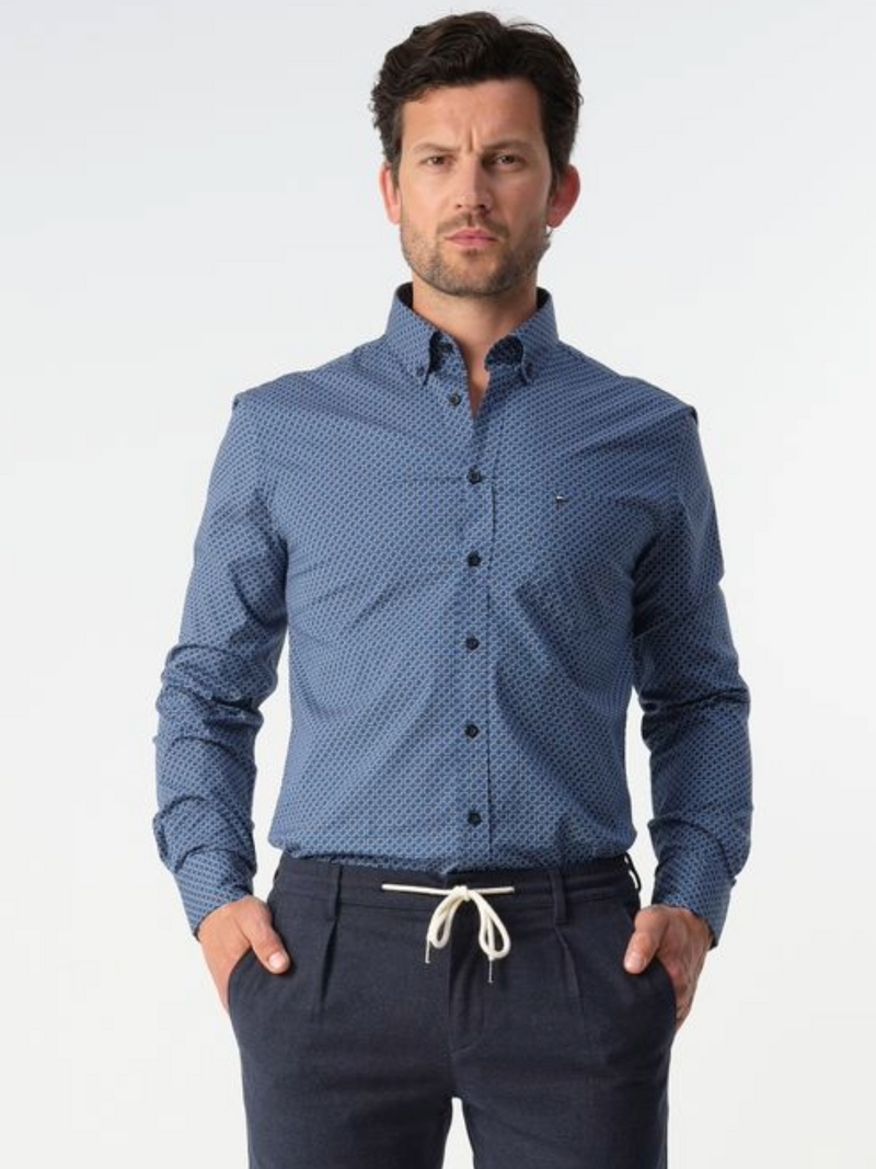 CAMPBELL MEDIEVAL BLUE  PRINTED SHIRT