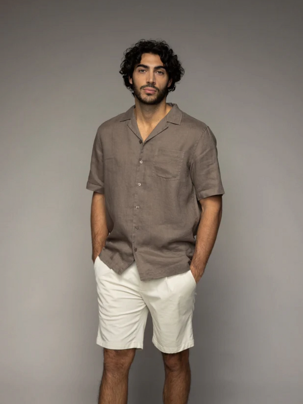 Mos Mosh Chocolate Linen Cuban Shirt