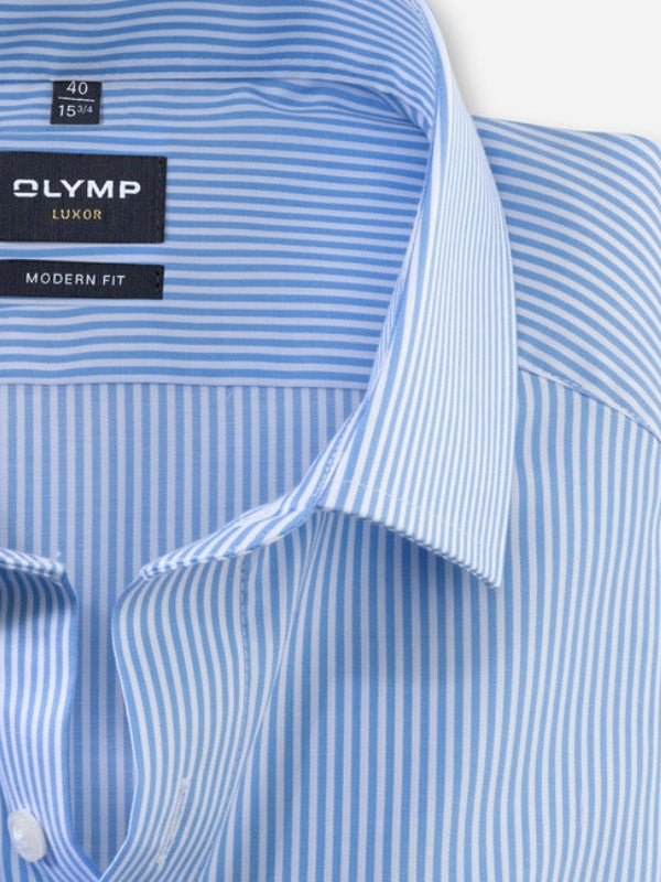 Olymp Blue Stripe Modern Fit Shirt
