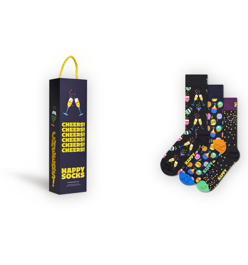 HAPPY SOCKS 3-Pack Celebration Gift Set