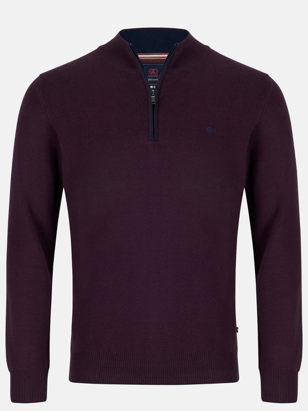 ANDRÉ BURGUNDY 1/4 ZIP