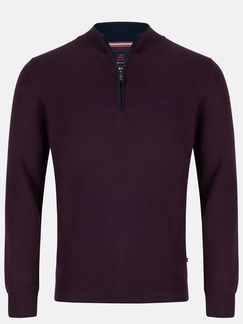ANDRÉ BURGUNDY 1/4 ZIP