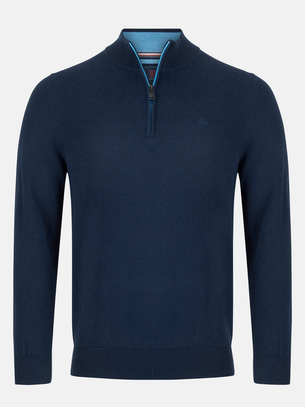 André Navy Half Zip Knit