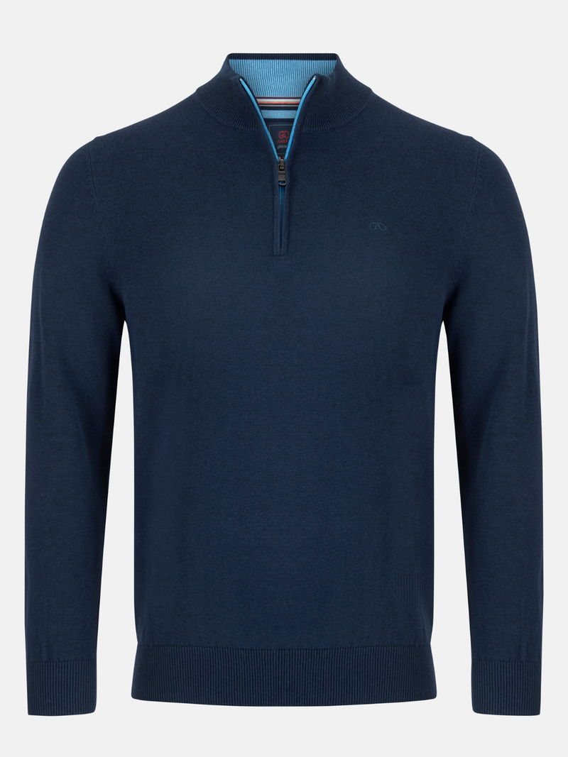 André Navy Half Zip Knit