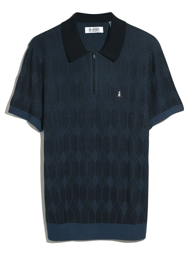 ORIGINAL PENGUIN NAVY 1/4 ZIP SWEATER POLO
