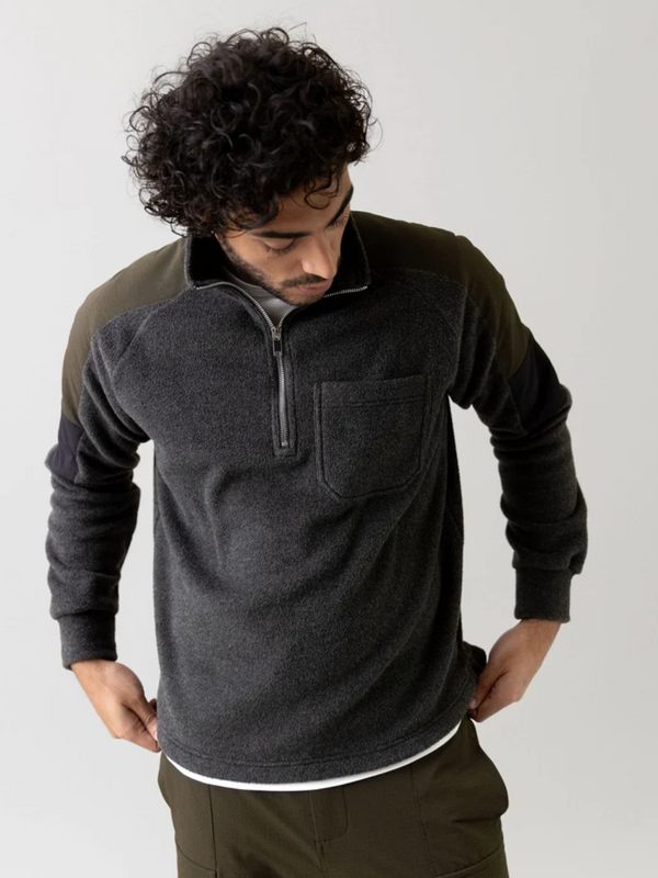 MOS MOSH GREY 1/4 ZIP FLEECE