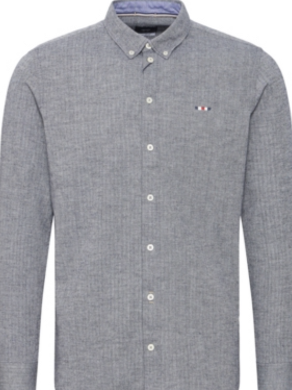 FQ1924 NAVY HERRINGBONE BRUSHED SHIRT