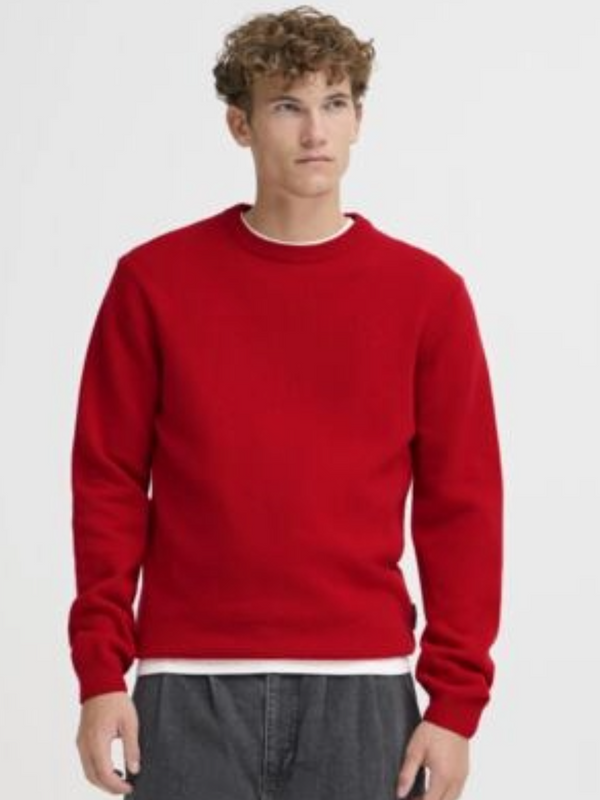 Casual Friday Ribbon Red Lambswool Crewneck