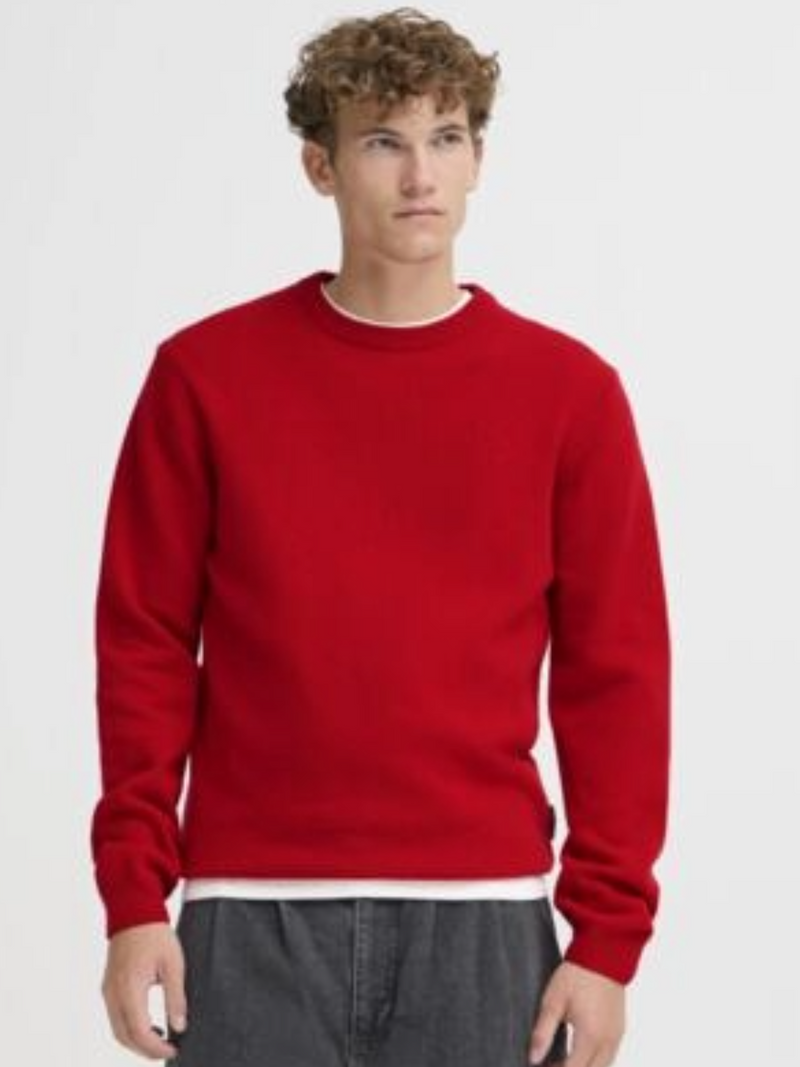 Casual Friday Ribbon Red Lambswool Crewneck