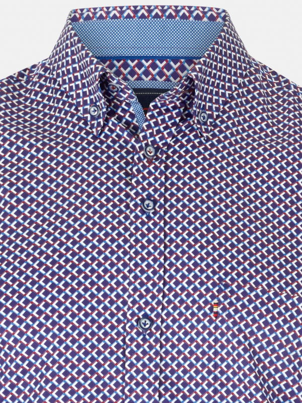 ANDRé JEANSWEAR BURG & Navy Print SHIRT