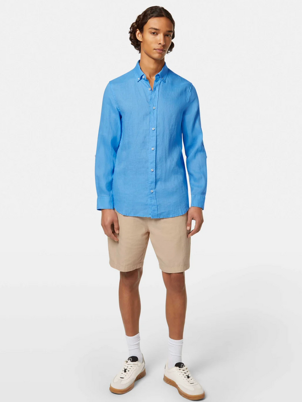 SCOTCH & SODA AQUA BLUE LINEN SHIRT