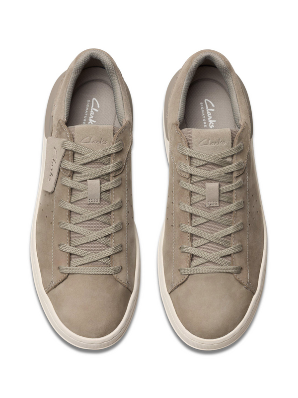 Clarks Grey Nubuck Leather Sneakers