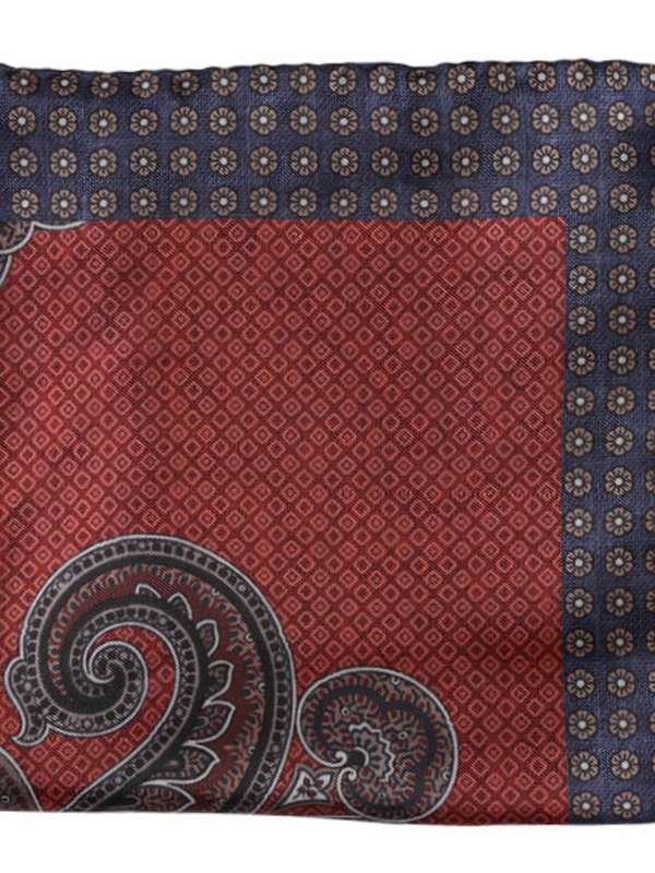 HOUSE OF AMANDA CHRISTENSEN RUST POCKET SQUARE