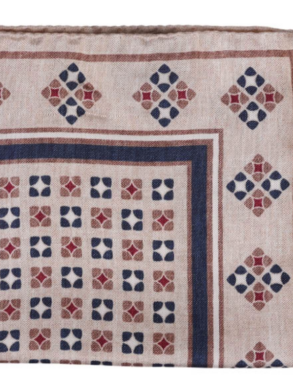 HOUSE OF AMANDA CHRISTENSEN Cream SILK POCKET SQUARE