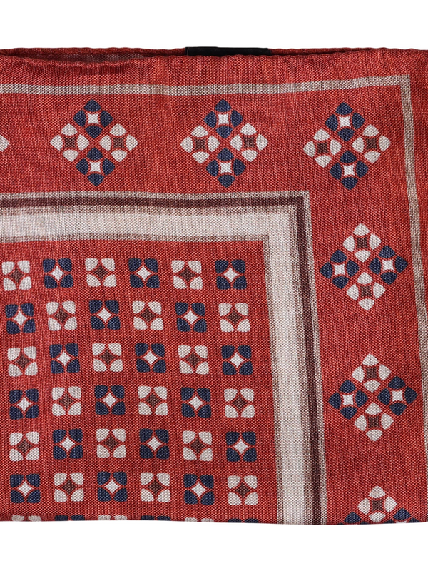 HOUSE OF AMANDA CHRISTENSEN Rust SILK POCKET SQUARE