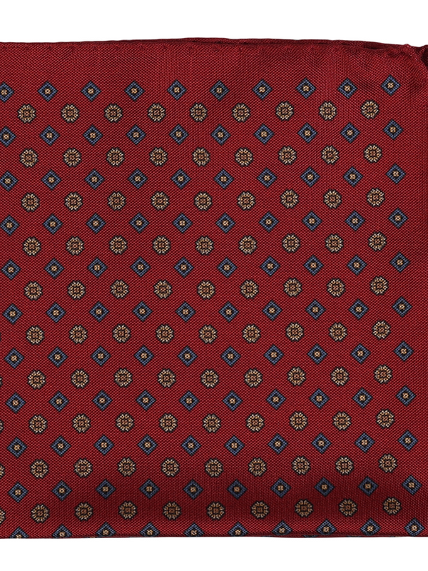 HOUSE OF AMANDA CHRISTENSEN RED SILK POCKET SQUARE