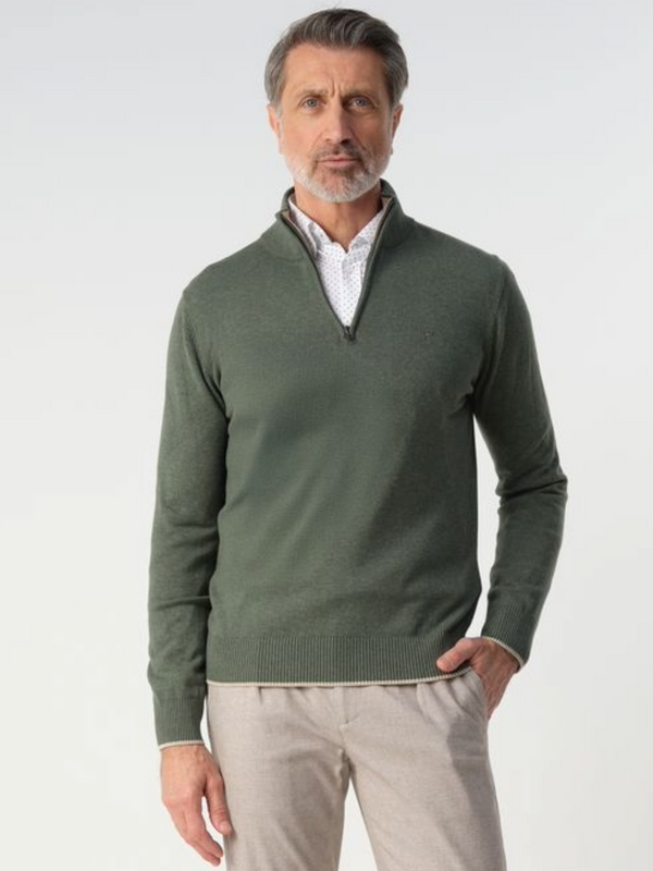 CAMPBELL GREEN MELANGE 1/4 ZIP