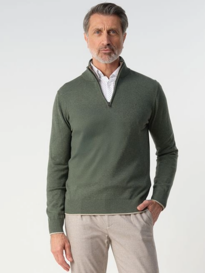 CAMPBELL GREEN MELANGE 1/4 ZIP