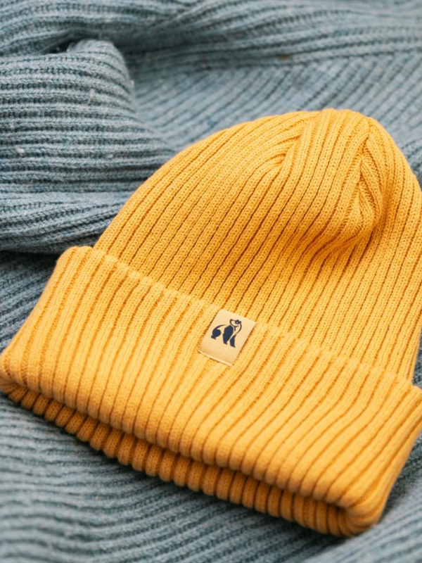 Swole Panda Organic Beanie Mustard