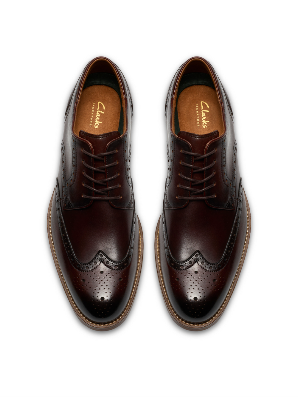 Clarks Brown Derby Tip Leather Shoe – Wolf & West Menswear display picture 2