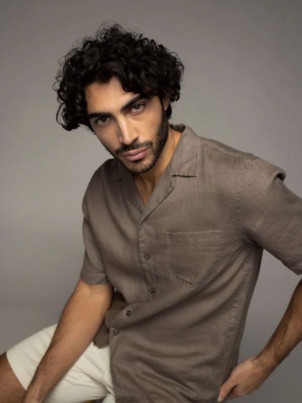 Mos Mosh Chocolate Linen Cuban Shirt