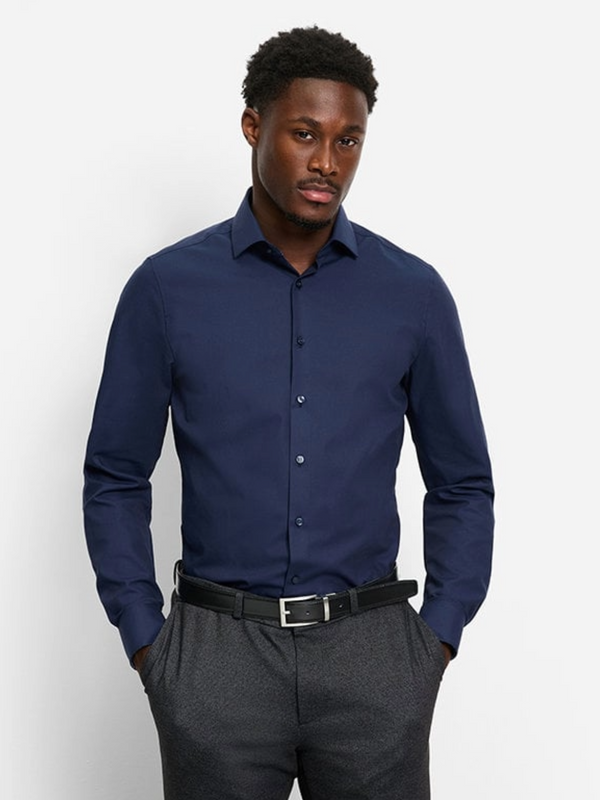 Olymp 24/Seven Navy Body Fit Shirt