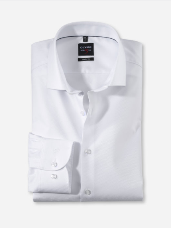 Olymp Extra Long Diagonal White Body Fit Shirt