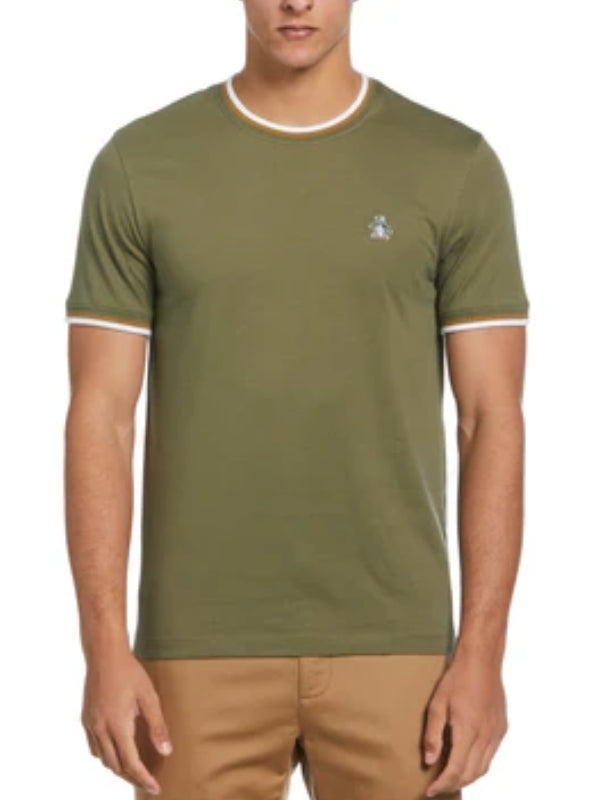 ORIGINAL PENGUIN DUSTY OLIVE RINGER T-SHIRT