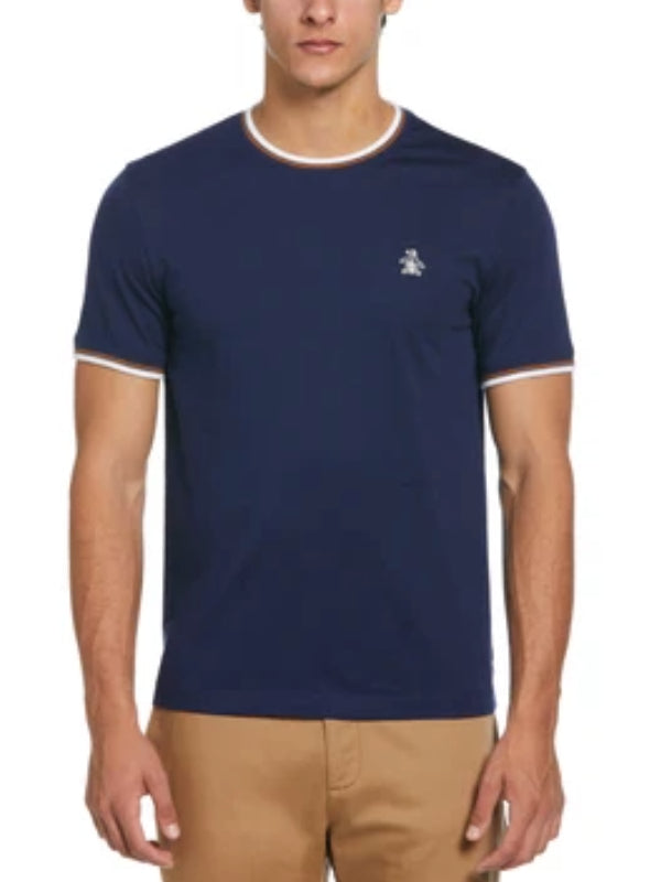 ORIGINAL PENGUIN MEDIEVAL BLUE  RINGER T-SHIRT