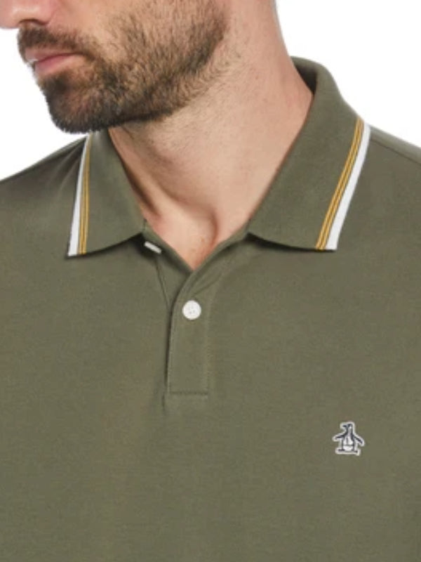 ORIGINAL PENGUIN DUSTY OLIVE JACQUARD POLO