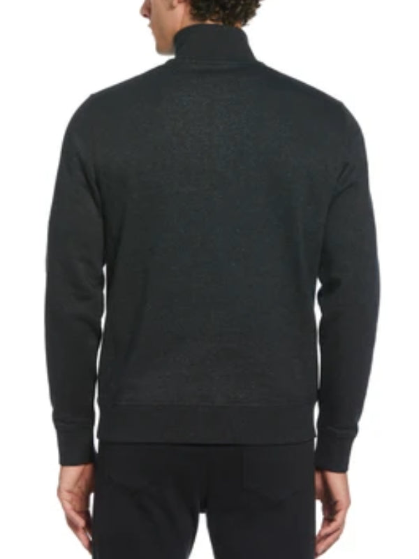 ORIGINAL PENGUIN DARK CHARCOAL 1/4 ZIP FLEECE