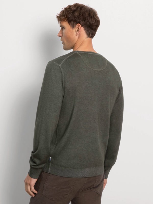 OLYMP DARK GREEN WOOL CREWNECK