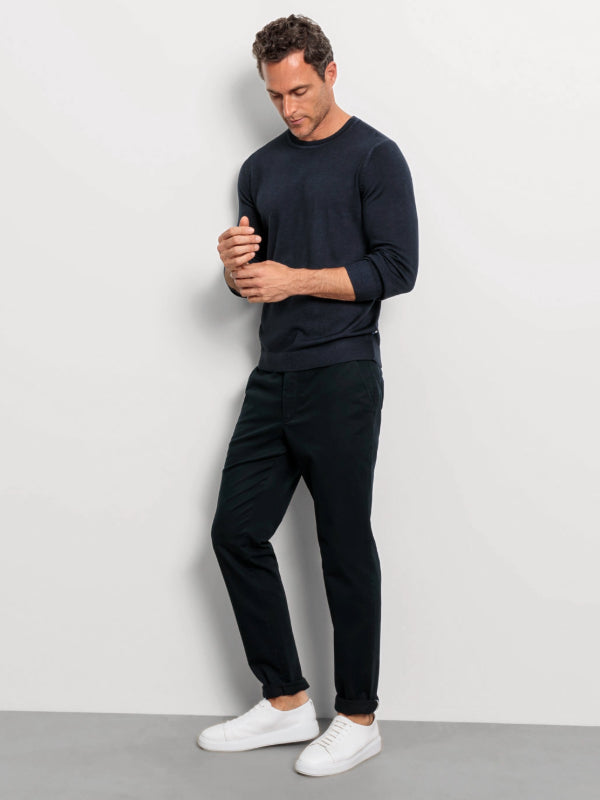 OLYMP DARK NAVY WOOL CREWNECK