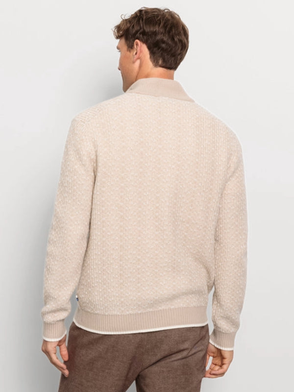 OLYMP NATURAL JACQUARD PRINT 1/4 ZIP