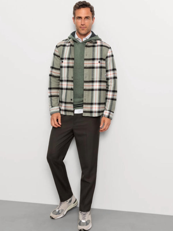 OLYMP Olive Check OVERSHIRT