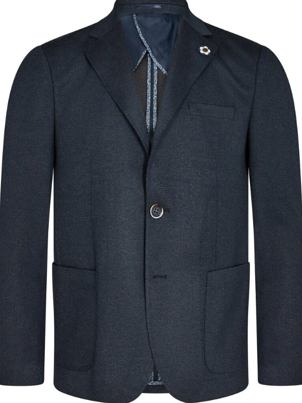 2BLIND2C NAVY TEXTURED STRETCH BLAZER