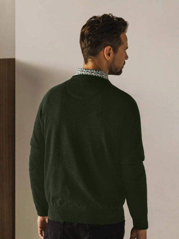 STATE OF ART DARK GREEN ORGANIC COTTON CREWNECK